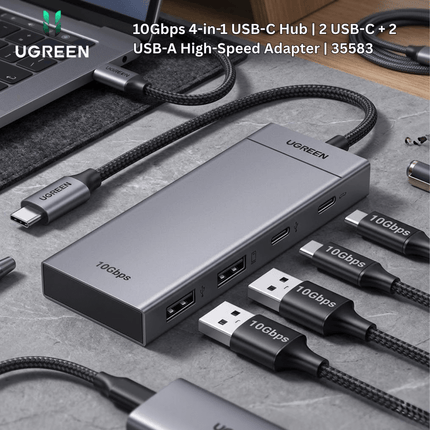 UGREEN 10Gbps 4 - in - 1 USB - C Hub | 2 USB - C + 2 USB - A High - Speed Adapter | 35583 - Bestways Smart - home Solutions