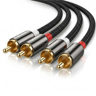 UGREEN 2 RCA Male to Male Cable AV104 | Stereo Audio Cable | Gold-Plated Connectors