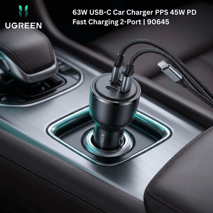 UGREEN 63W USB - C Car Charger PPS 45W PD Fast Charging 2 - Port | 90645 - Bestways Smart - home Solutions