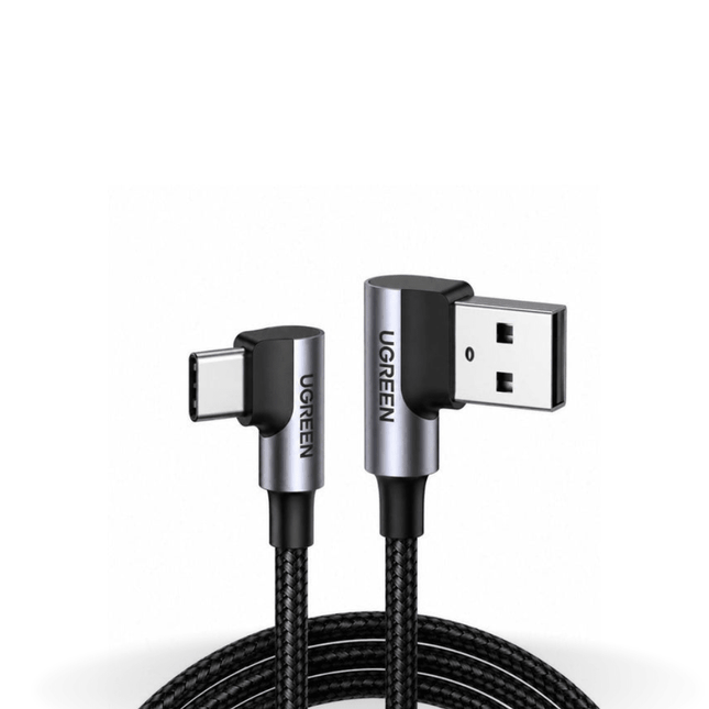 UGREEN Angled USB - C Male To USB2.0 A Male 3A Data Cable (90°Angle) (Black) | US284 - Bestways Smart - home Solutions