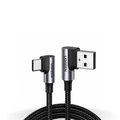كابل UGREEN USB-C إلى USB-A بزاوية 90° للشحن ونقل البيانات 3A (أسود) | US284