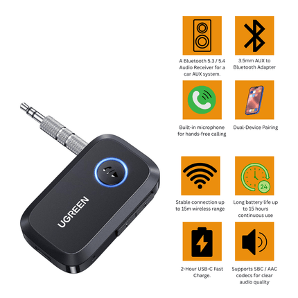 UGREEN Car Bluetooth Audio Receiver | CM596 | 90748 - Bestways Smart - home Solutions