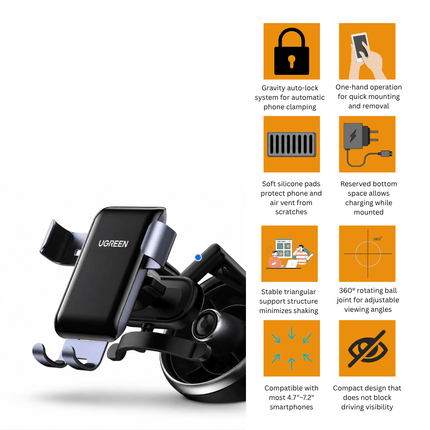 UGREEN Car Phone Holder ,Air Vent Gravity Mount | 30401 - Bestways Smart - home Solutions