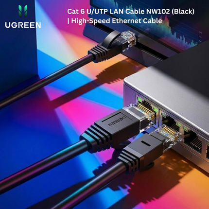 UGREEN Cat 6 U/UTP LAN Cable NW102 (Black) | High - Speed Ethernet Cable - Bestways Smart - home Solutions