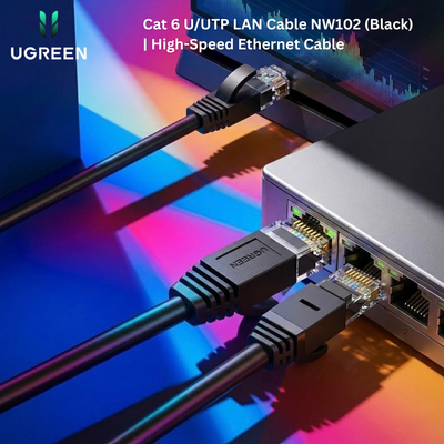 UGREEN Cat 6 U/UTP LAN Cable NW102 (Black) | High - Speed Ethernet Cable - Bestways Smart - home Solutions