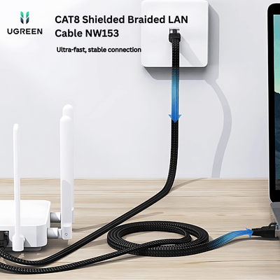 UGREEN CAT8 Shielded Braided LAN Cable NW153 | Ultra High - Speed Ethernet Cable - Bestways Smart - home Solutions