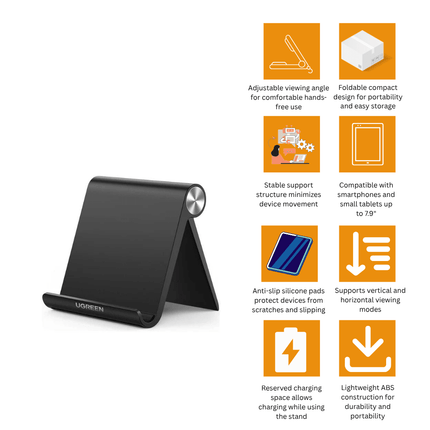 UGREEN Desk Stand Phone Holder Black Color | LP106 | 50747 - Bestways Smart - home Solutions