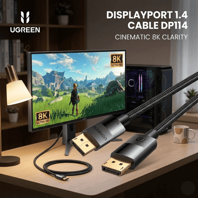 UGREEN DisplayPort 1.4 Cable DP114 | 8K DP Male to Male Braided Cable - Bestways Smart - home Solutions