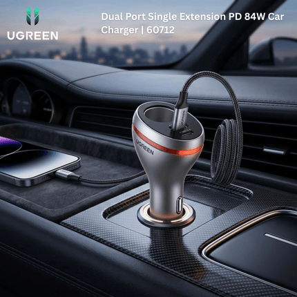 UGREEN Dual Port Single Extension PD 84W Car Charger | 60712 - Bestways Smart - home Solutions