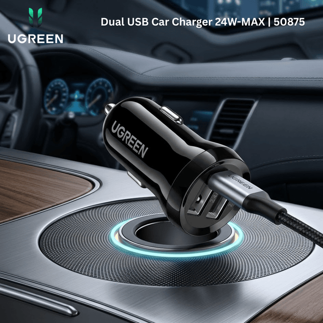 UGREEN Dual USB Car Charger 24W - MAX | 50875 - Bestways Smart - home Solutions