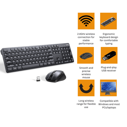 UGREEN Ergonomic Wireless Keyboard & Mouse Combo MK331 | 2.4G Set - Bestways Smart - home Solutions
