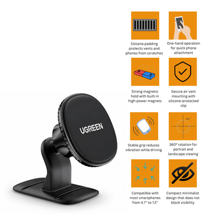 UGREEN Magnetic Phone Car Mount | 80785 - Bestways Smart - home Solutions