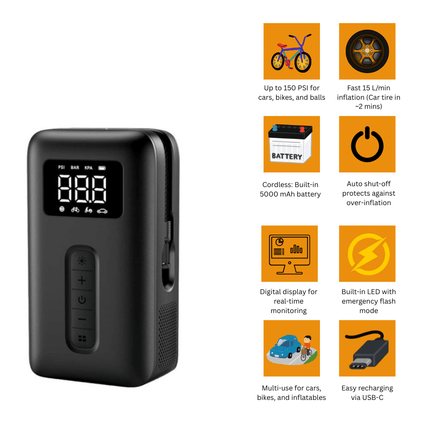 UGREEN Portable Tire Inflator | CD259 | 15951 - Bestways Smart - home Solutions