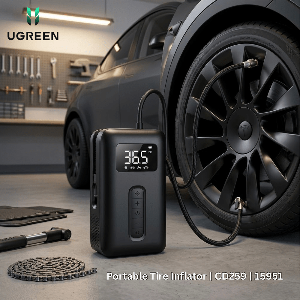 مضخة إطارات محمولة UGREEN | CD259 | 15951 مضخة إطارات محمولة UGREEN | CD259 | 15951