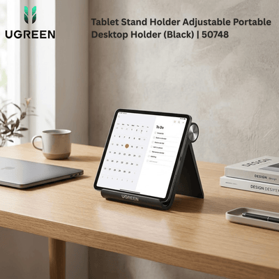 UGREEN Tablet Stand Holder Adjustable Portable Desktop Holder (Black) | 50748 - Bestways Smart - home Solutions