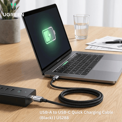 UGREEN USB - A to USB - C Quick Charging Cable (Black) | US288 - Bestways Smart - home Solutions