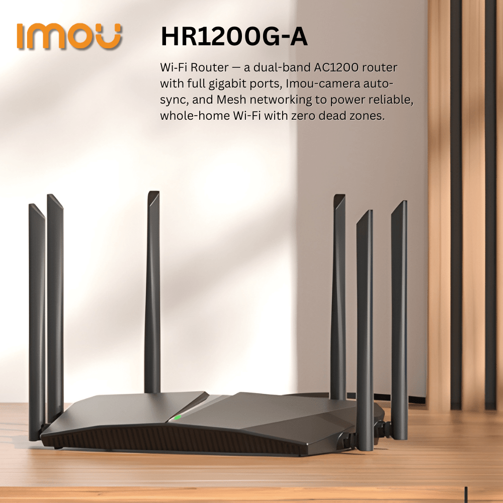 راوتر واي فاي 5 ثنائي النطاق جيجابت بسرعة AC1200 وتقنية IMOU HR300 راوتر واي فاي 5 ثنائي النطاق جيجابت بسرعة AC1200 وتقنية IMOU HR300